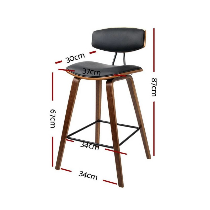 Artiss 4x Bar Stools Leather Padded w/Backrest Artiss 4x Bar Stools Leather Padded w/Backrest