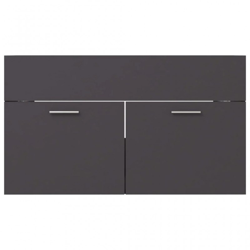 2 Piece Bathroom Furniture Set Grey Engineered Wood 2 Piece Bathroom Furniture Set Grey Engineered Wood