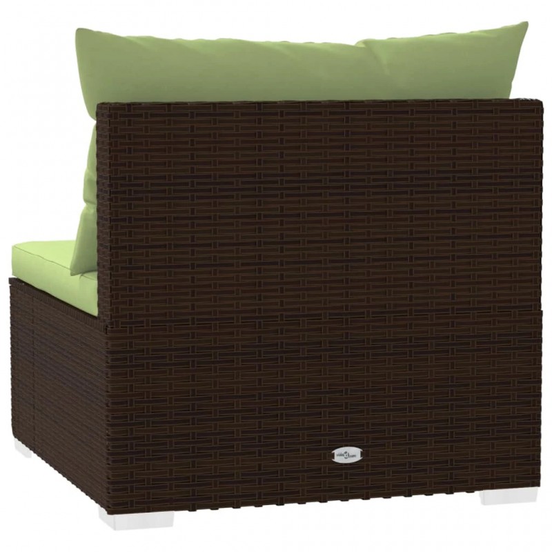 3-Seater Sofa with Cushions Brown Poly Rattan 3-Seater Sofa with Cushions Brown Poly Rattan