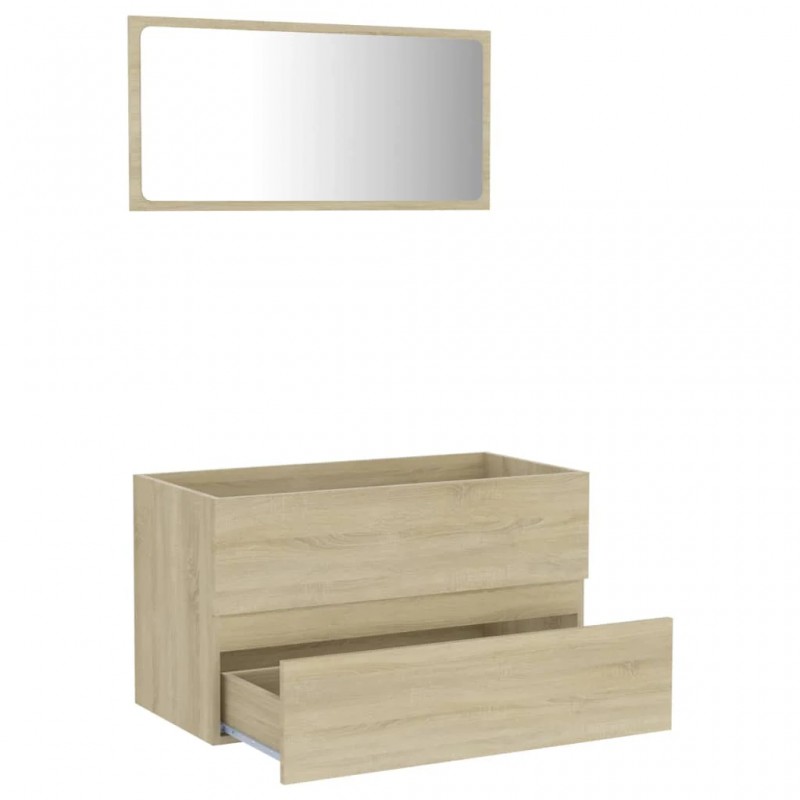 2 Piece Bathroom Furniture Set Sonoma Oak Engineered Wood 2 Piece Bathroom Furniture Set Sonoma Oak Engineered Wood