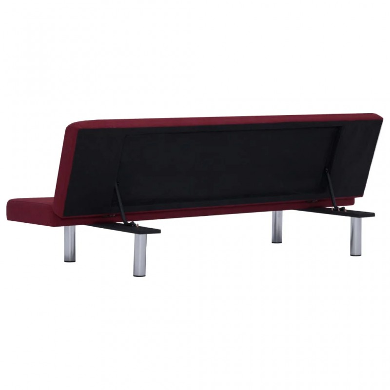 Sofa Bed Wine Red Polyester Sofa Bed Wine Red Polyester