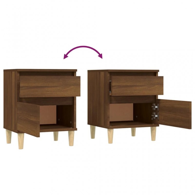 Bedside Cabinets 2 pcs Brown Oak 40x35x50 cm Bedside Cabinets 2 pcs Brown Oak 40x35x50 cm