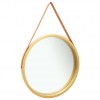 Wall Mirror with Strap 60 cm Gold