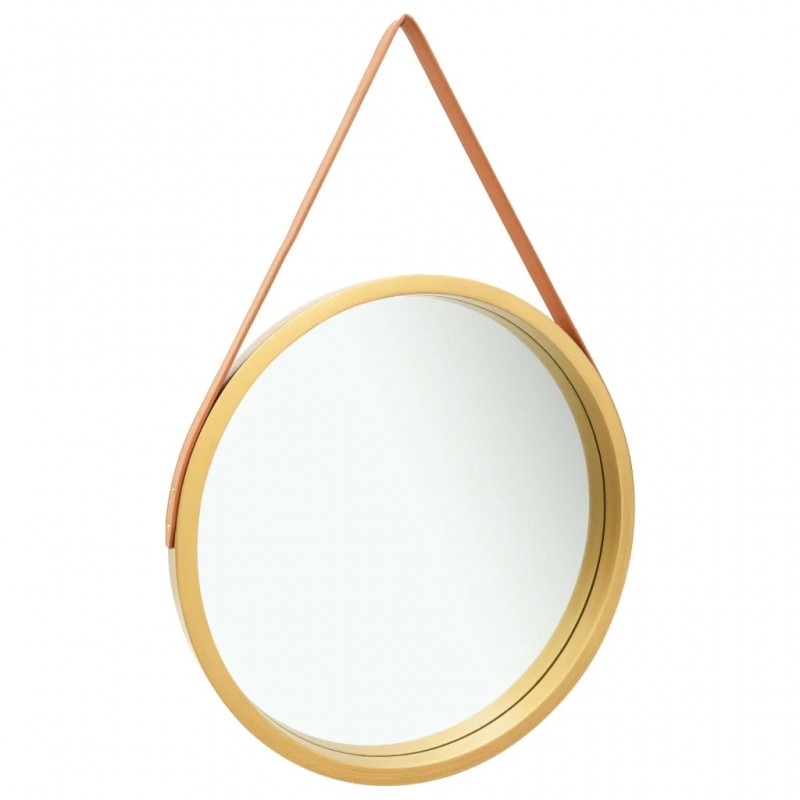 Wall Mirror with Strap 60 cm Gold Wall Mirror with Strap 60 cm Gold