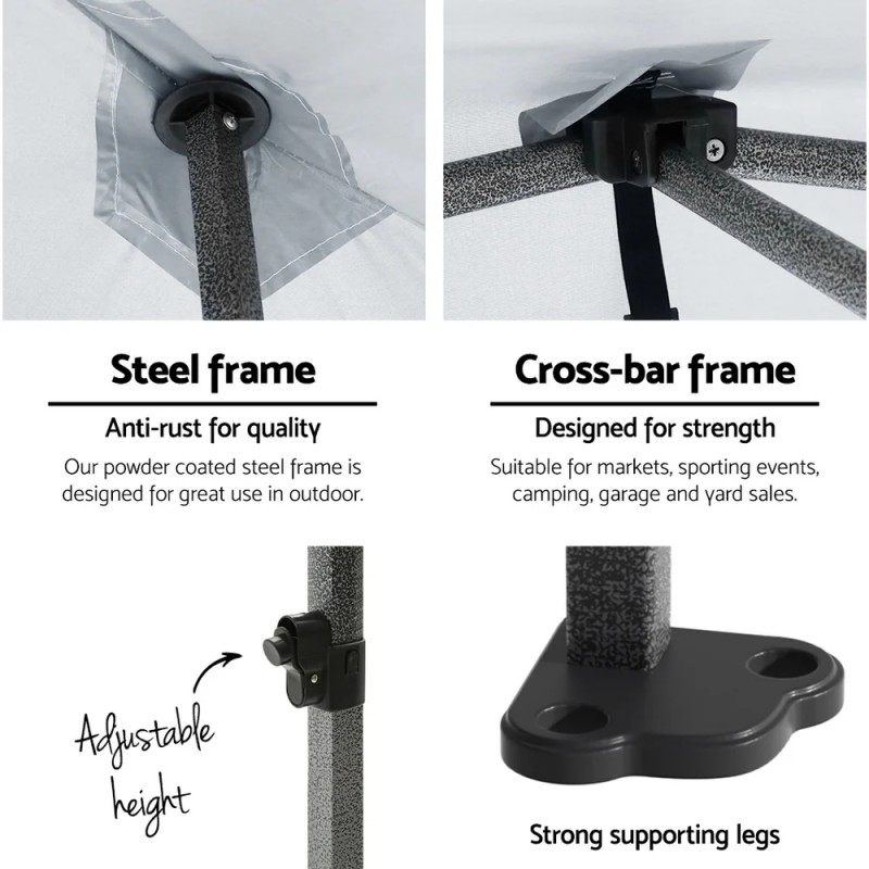 Instahut Gazebo 3x4.5 Pop Up Marquee Folding Tent Wedding Gazebos Camping Outdoor Shade Canopy White Instahut Gazebo 3x4.5 Pop Up Marquee Folding Tent Wedding Gazebos Camping Outdoor Shade Canopy White