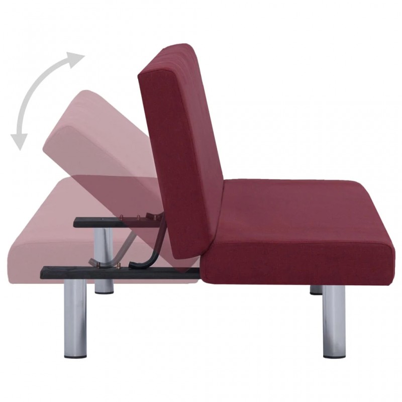 Sofa Bed Wine Red Polyester Sofa Bed Wine Red Polyester
