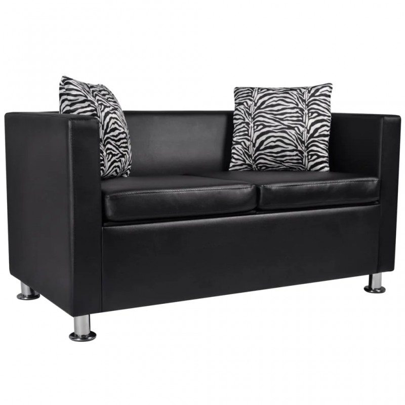 Sofa Set Artificial Leather 3-Seater and 2-Seater Black Sofa Set Artificial Leather 3-Seater and 2-Seater Black