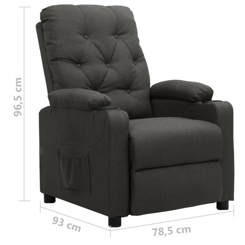 Recliner Chair Dark Grey Fabric Recliner Chair Dark Grey Fabric