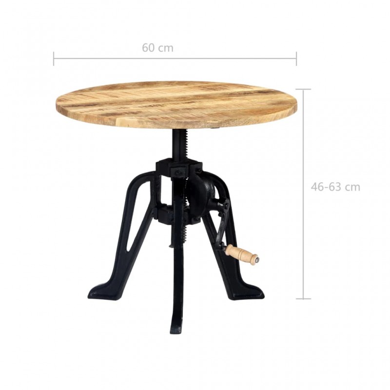 Side Table 60x(46-63) cm Solid Mango Wood and Cast Iron Side Table 60x(46-63) cm Solid Mango Wood and Cast Iron