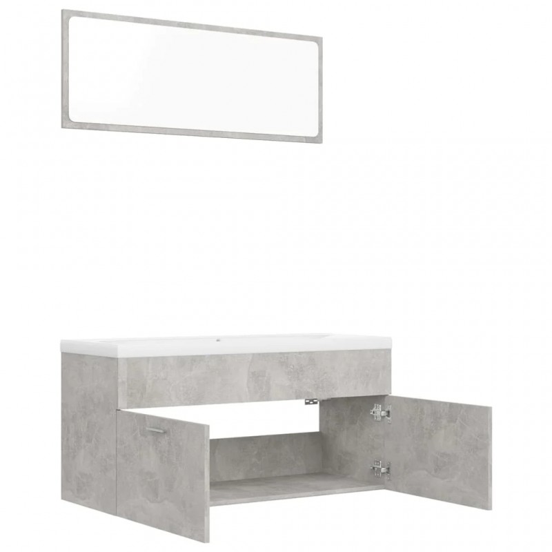 Bathroom Furniture Set Concrete Grey Engineered Wood Bathroom Furniture Set Concrete Grey Engineered Wood