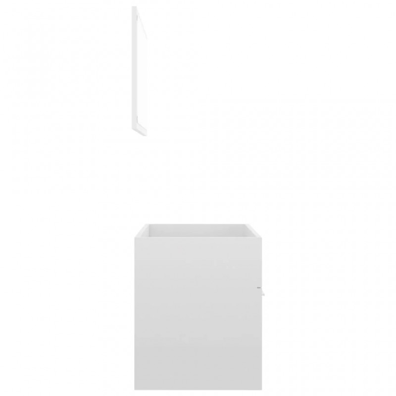 2 Piece Bathroom Furniture Set High Gloss White Engineered Wood 2 Piece Bathroom Furniture Set High Gloss White Engineered Wood