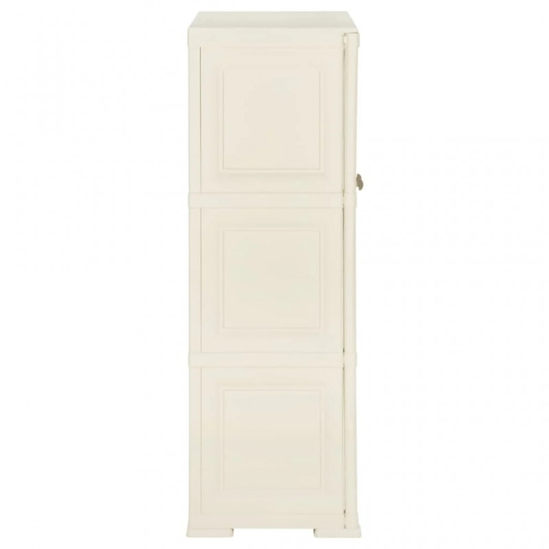 Plastic Cabinet 79x43x125 cm Wood Design Vanilla Ice Plastic Cabinet 79x43x125 cm Wood Design Vanilla Ice