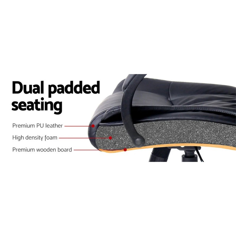 Artiss Executive Office Chair Leather Tilt Black Artiss Executive Office Chair Leather Tilt Black