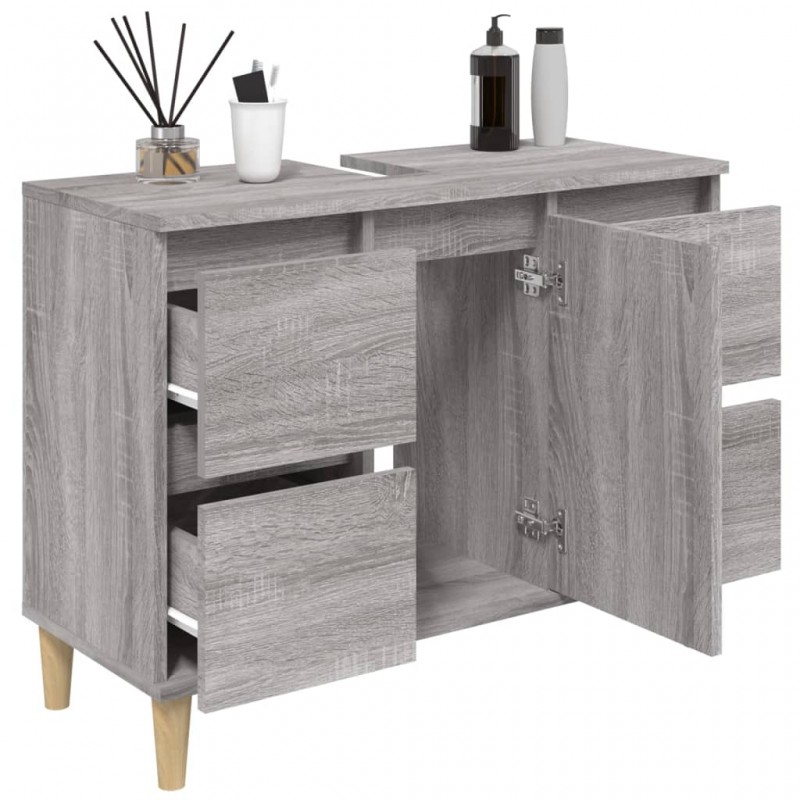 Sink Cabinet Grey Sonoma 80x33x60 cm Engineered Wood Sink Cabinet Grey Sonoma 80x33x60 cm Engineered Wood