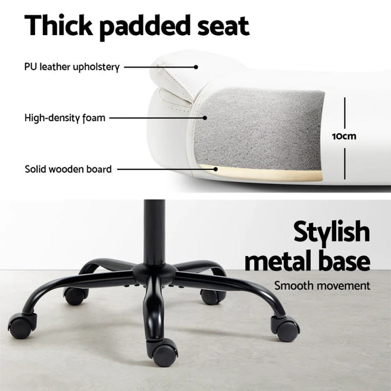 Artiss Executive Office Chair Mid Back White Artiss Executive Office Chair Mid Back White