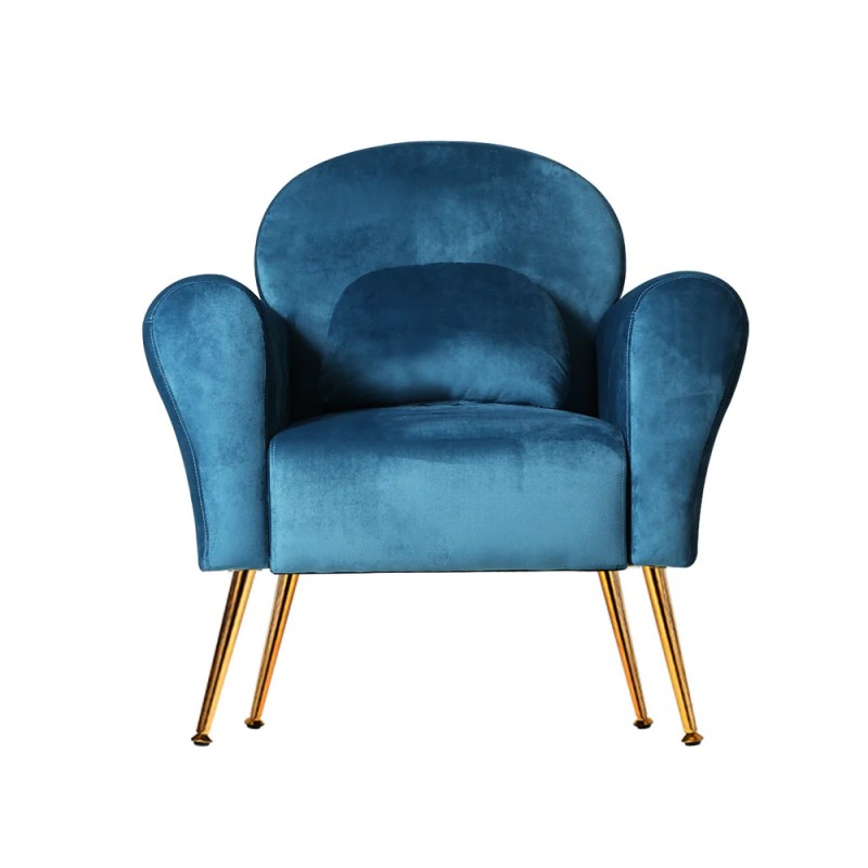 Artiss Armchair Lounge Chair Accent Chairs Armchairs Sofa Navy Velvet Cushion Artiss Armchair Lounge Chair Accent Chairs Armchairs Sofa Navy Velvet Cushion