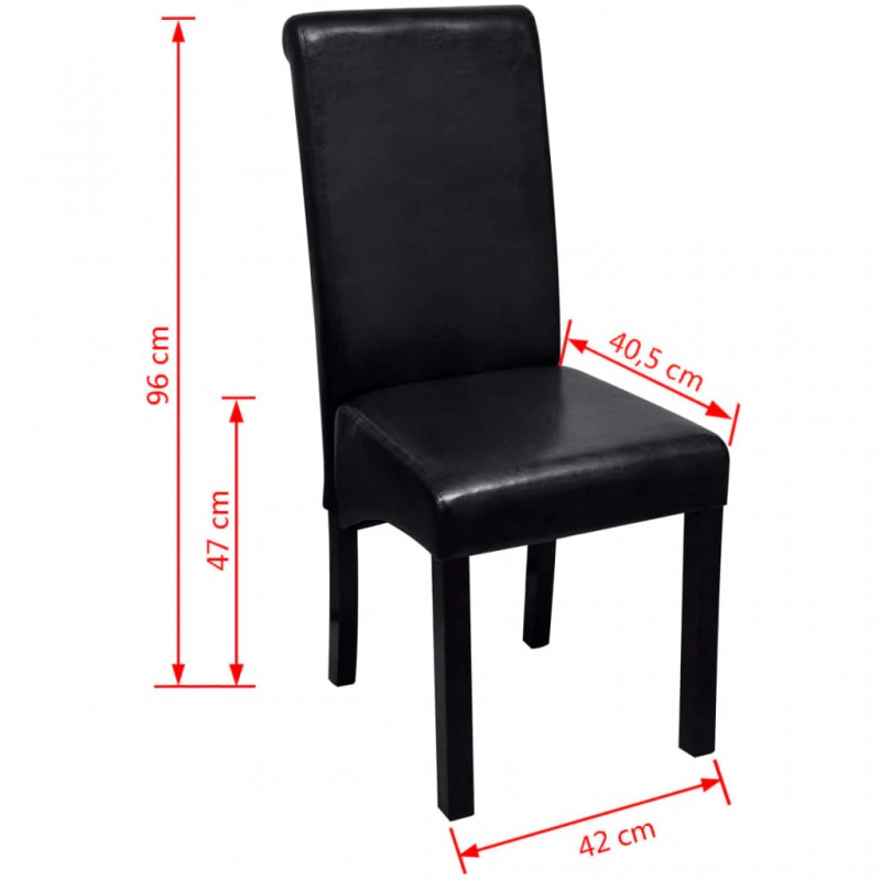 Dining Chairs 4 pcs Black Faux Leather Dining Chairs 4 pcs Black Faux Leather