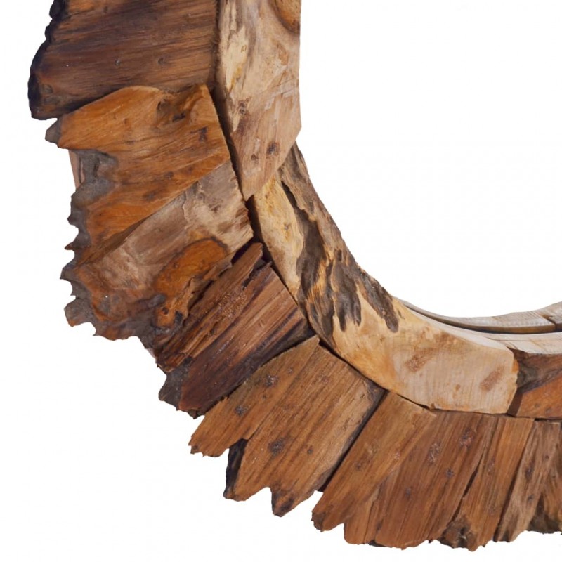 Wall Mirror 60 cm Teak Round Wall Mirror 60 cm Teak Round