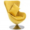 Swivel Egg Chair with Cushion Yellow Velvet