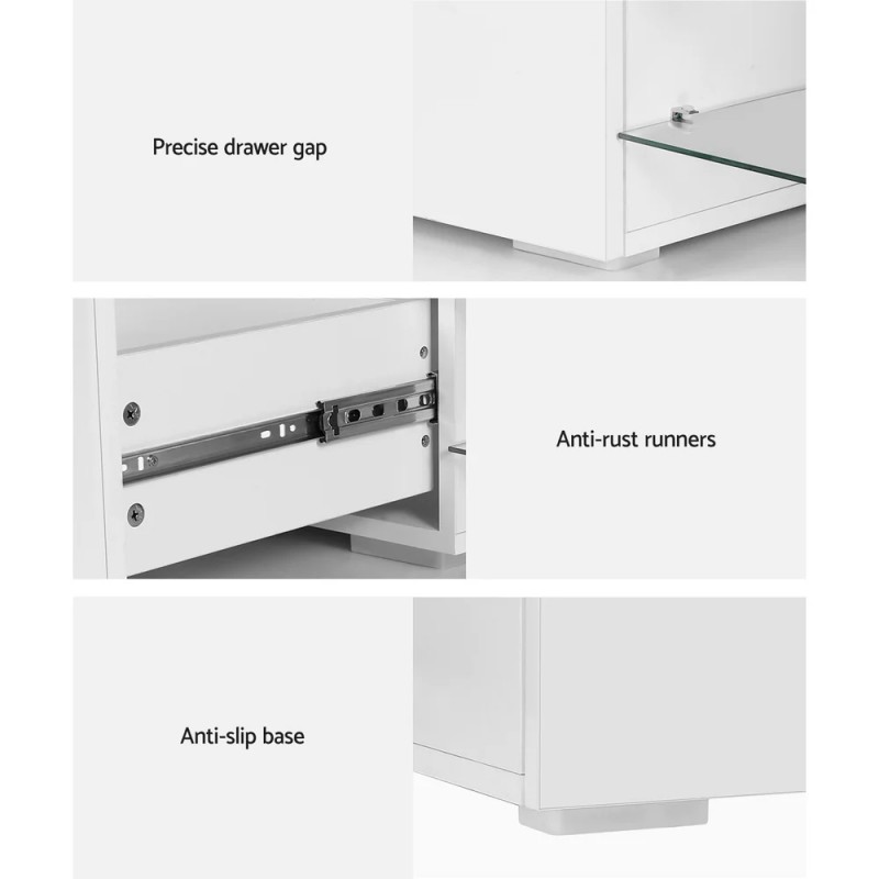 Artiss TV Cabinet Entertainment Unit 180cm Wood White James Artiss TV Cabinet Entertainment Unit 180cm Wood White James