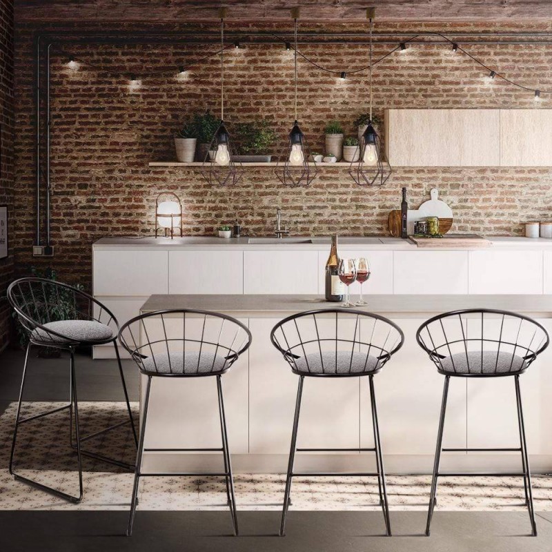 Artiss 4x Bar Stools Padded Seat Metal Artiss 4x Bar Stools Padded Seat Metal