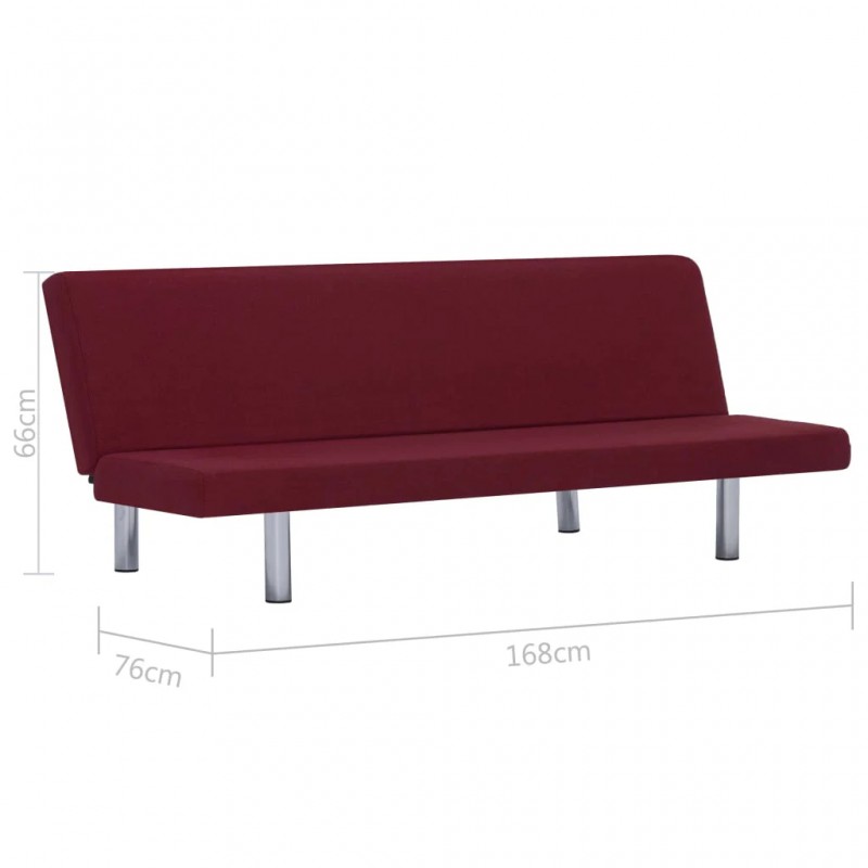 Sofa Bed Wine Red Polyester Sofa Bed Wine Red Polyester