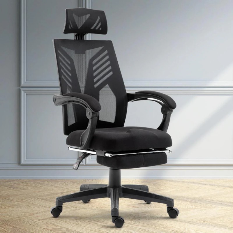 Artiss Mesh Office Chair Recliner Black Artiss Mesh Office Chair Recliner Black