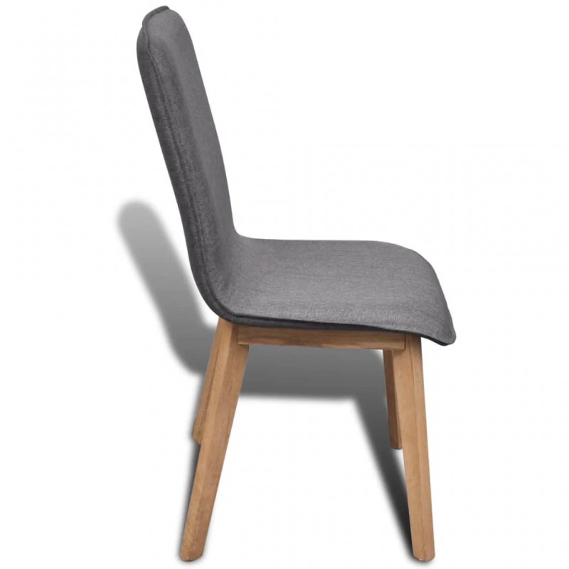 Dining Chairs 6 pcs Light Grey Fabric and Solid Oak Wood (241153+241154) Dining Chairs 6 pcs Light Grey Fabric and Solid Oak Wood (241153+241154)