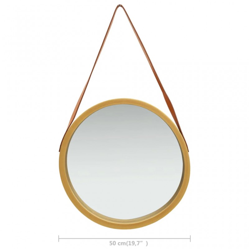 Wall Mirror with Strap 50 cm Gold Wall Mirror with Strap 50 cm Gold