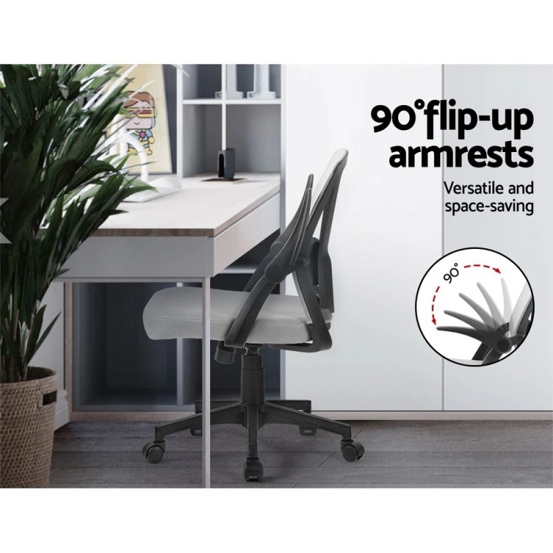 Artiss Mesh Office Chair Mid Back Grey Artiss Mesh Office Chair Mid Back Grey