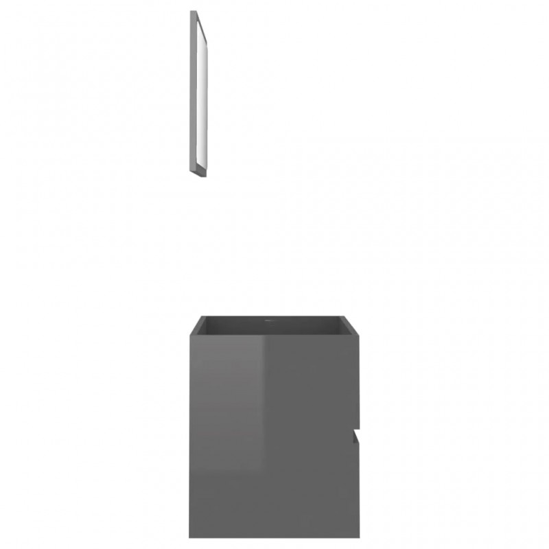 2 Piece Bathroom Furniture Set Grey Engineered Wood 2 Piece Bathroom Furniture Set Grey Engineered Wood