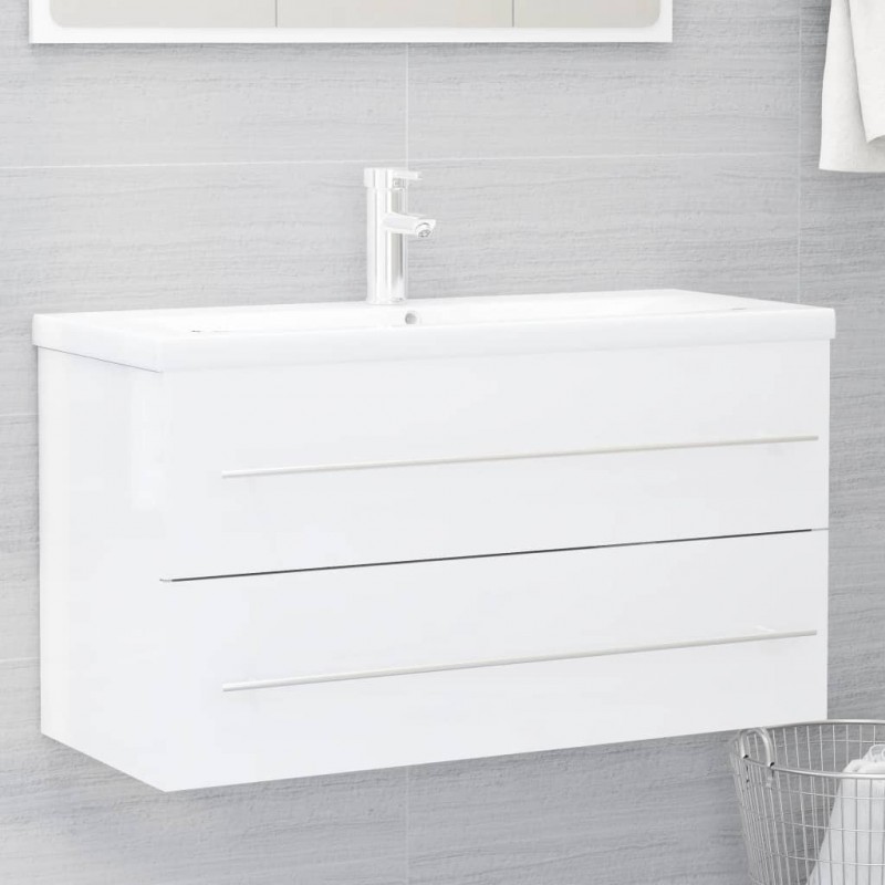 2 Piece Bathroom Furniture Set White Engineered Wood 2 Piece Bathroom Furniture Set White Engineered Wood