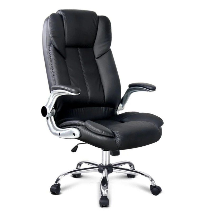 Artiss Executive Office Chair Leather Tilt Black