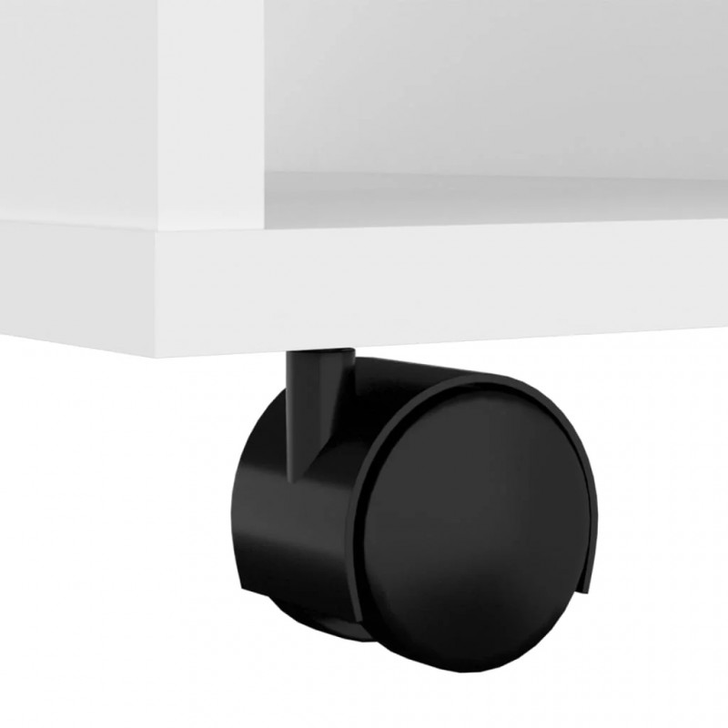 Rolling Cabinet White 60x35x75 cm Engineered Wood Rolling Cabinet White 60x35x75 cm Engineered Wood