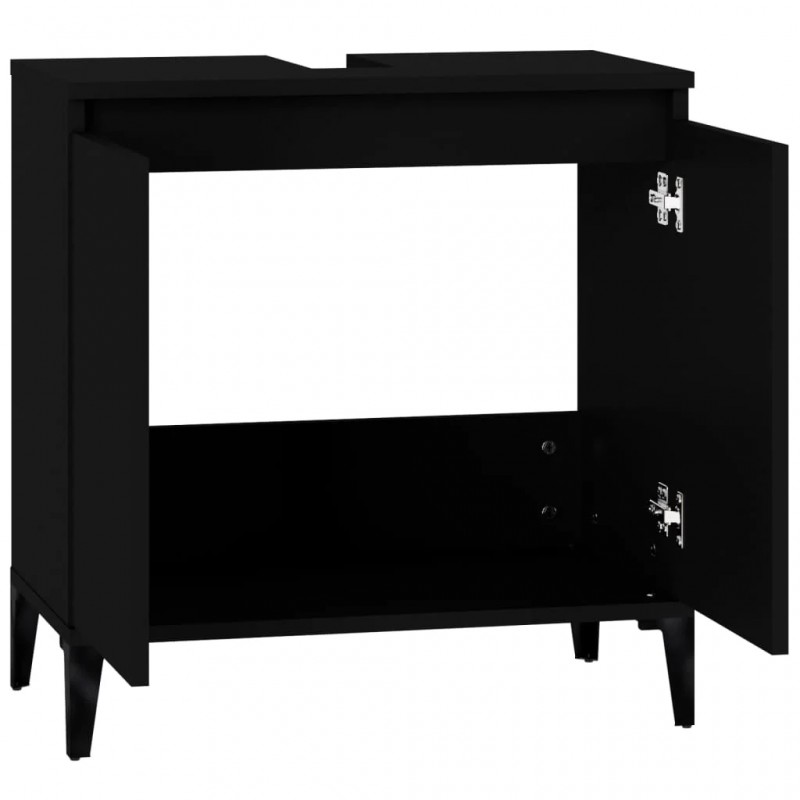 Sink Cabinet Black 58x33x60 cm Engineered Wood Sink Cabinet Black 58x33x60 cm Engineered Wood