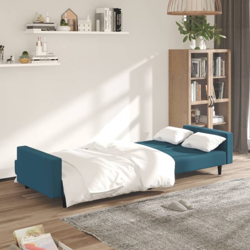 2-Seater Sofa Bed Blue Velvet 2-Seater Sofa Bed Blue Velvet