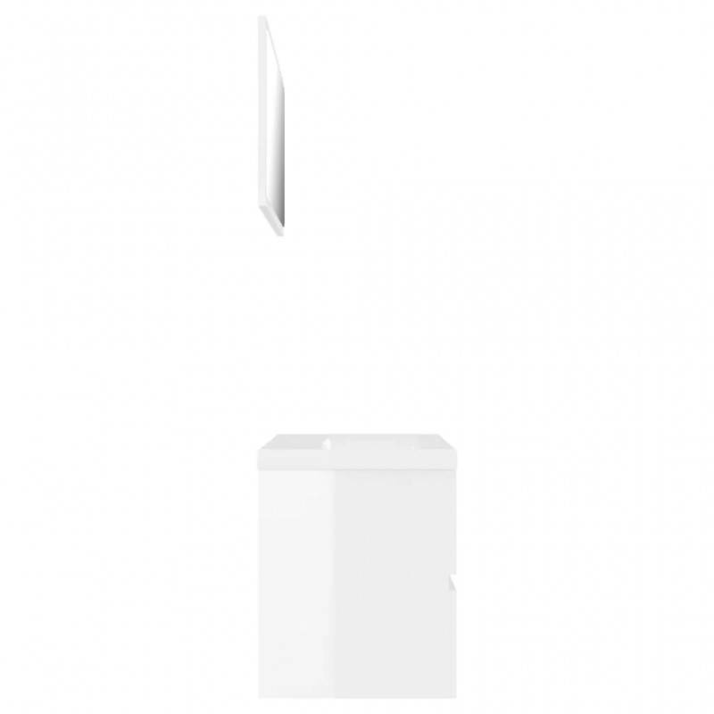 Bathroom Furniture Set High Gloss White Engineered Wood Bathroom Furniture Set High Gloss White Engineered Wood