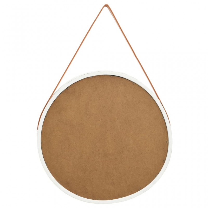 Wall Mirror with Strap 60 cm White Wall Mirror with Strap 60 cm White