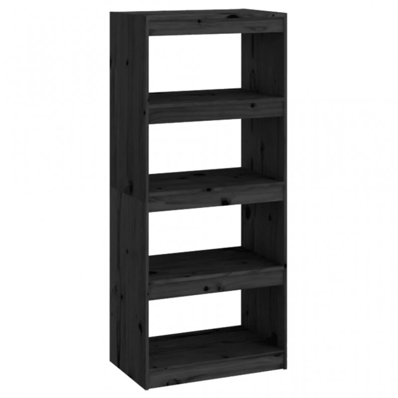 Book Cabinet/Room Divider Black 60x30x135.5 cm Solid Wood Pine Book Cabinet/Room Divider Black 60x30x135.5 cm Solid Wood Pine