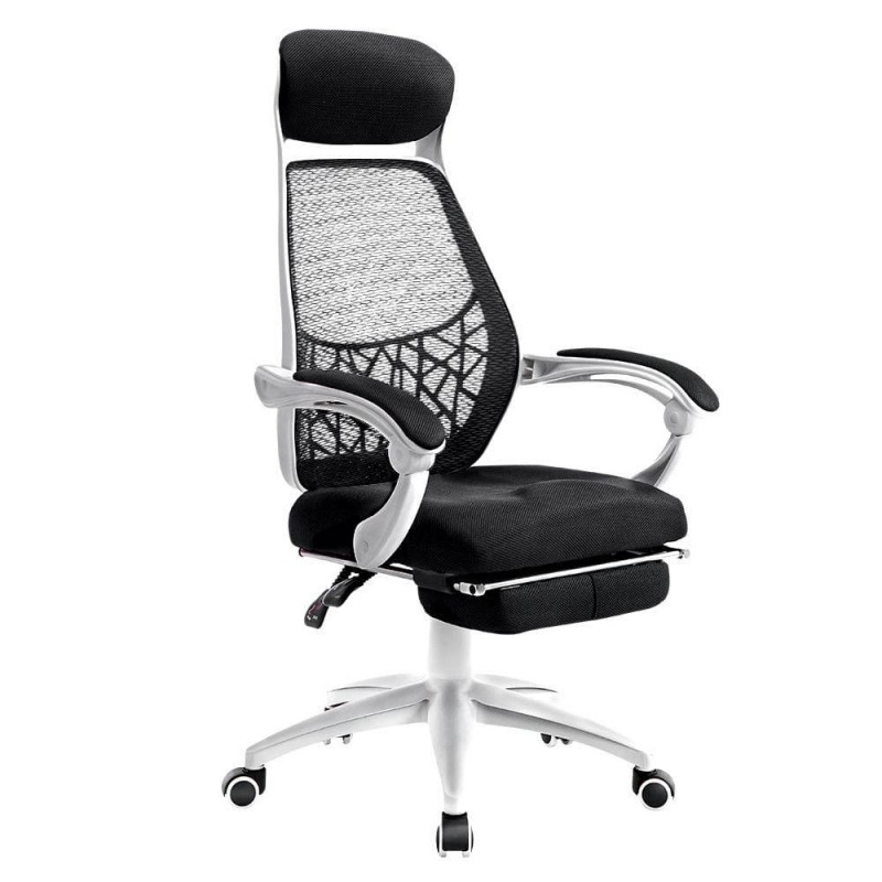 Artiss Mesh Office Chair Recliner Black White