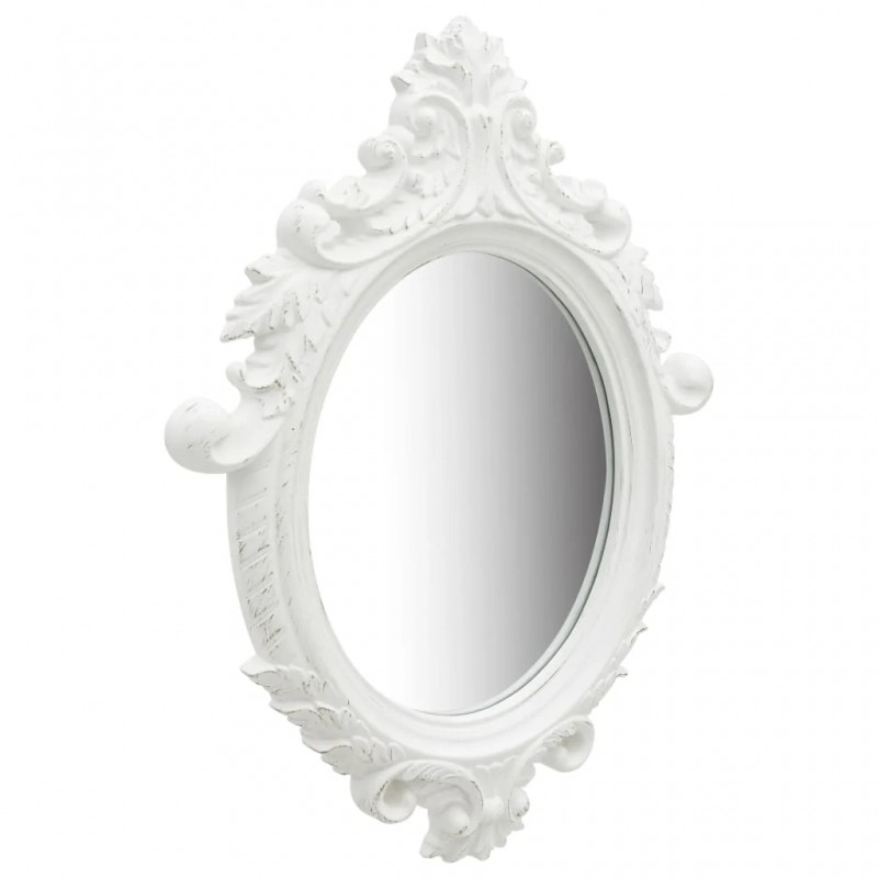 Wall Mirror Castle Style 56x76 cm White Wall Mirror Castle Style 56x76 cm White