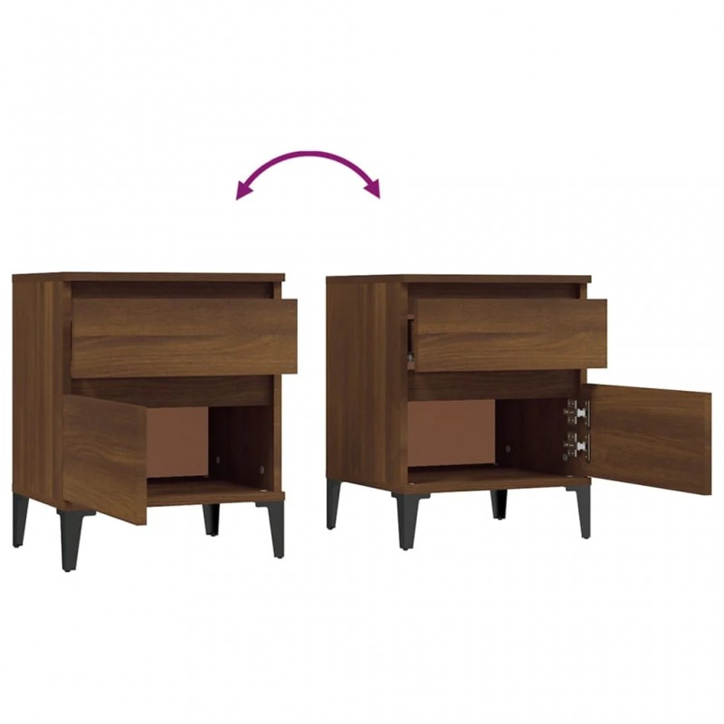 Bedside Cabinets 2 pcs Brown Oak 40x35x50 cm Bedside Cabinets 2 pcs Brown Oak 40x35x50 cm