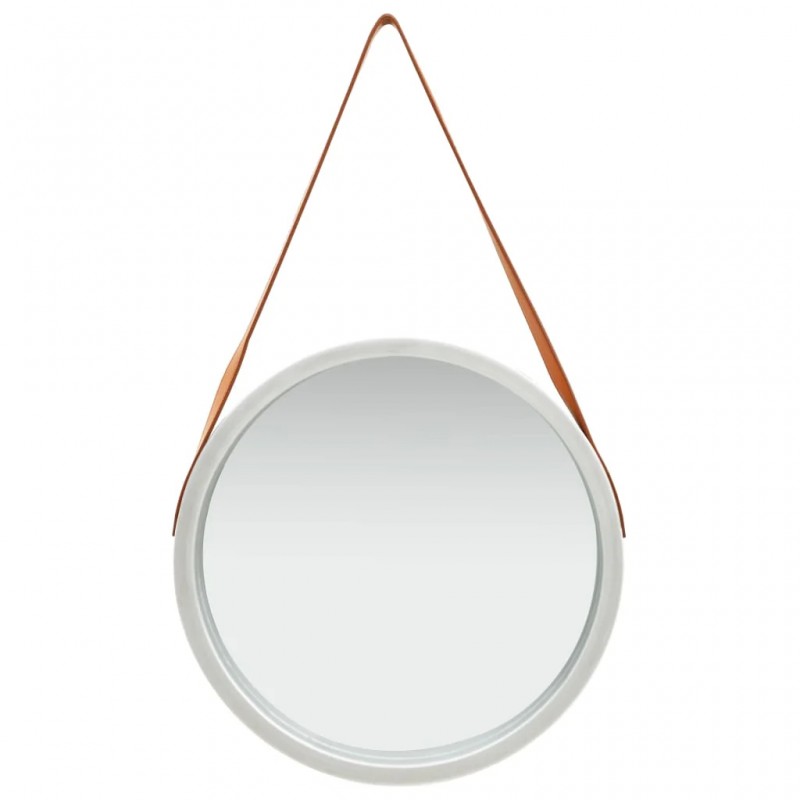 Wall Mirror with Strap 50 cm Silver Wall Mirror with Strap 50 cm Silver