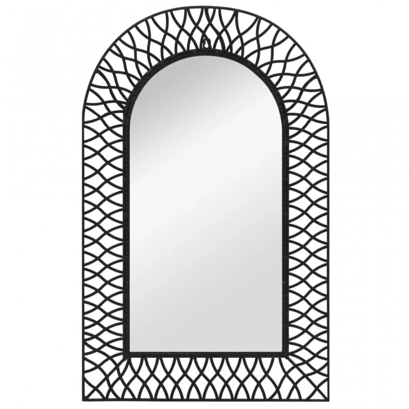 Garden Wall Mirror Arched 50x80 cm Black Garden Wall Mirror Arched 50x80 cm Black