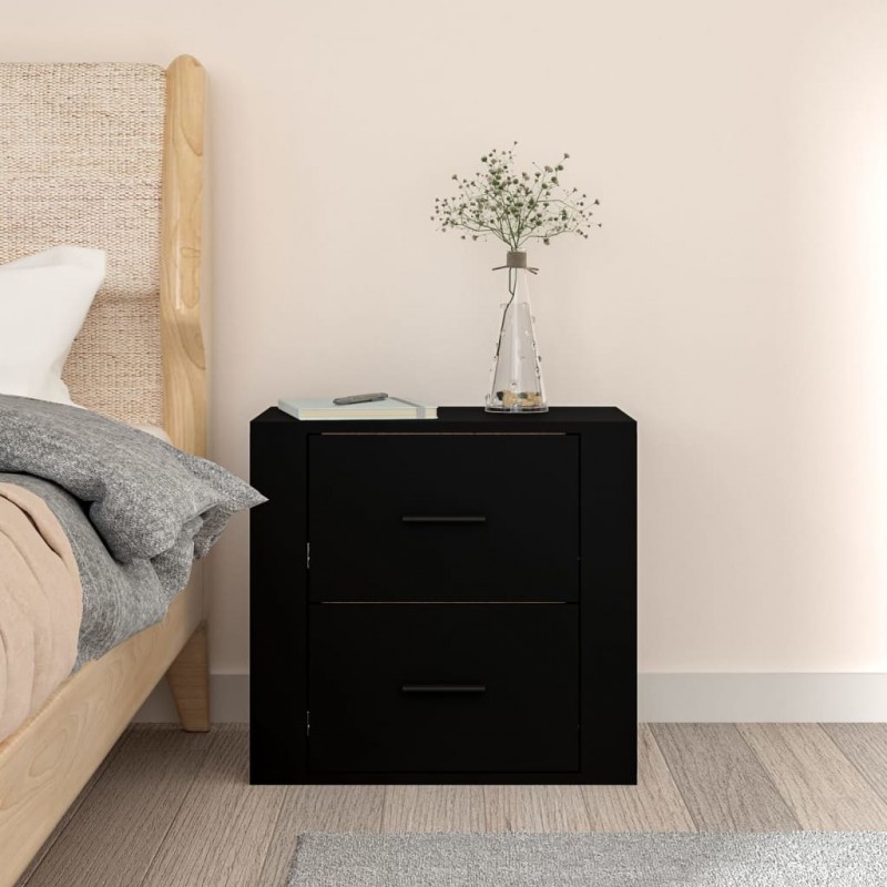 Wall-mounted Bedside Cabinet Black 50x36x47 cm Wall-mounted Bedside Cabinet Black 50x36x47 cm