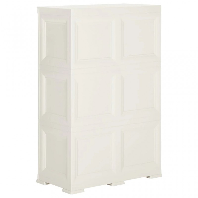 Plastic Cabinet 79x43x125 cm Wood Design Angora White Plastic Cabinet 79x43x125 cm Wood Design Angora White