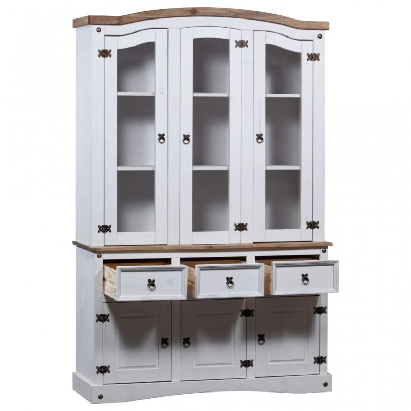 Buffet & Hutch Mexican Pine Corona Range White Buffet & Hutch Mexican Pine Corona Range White