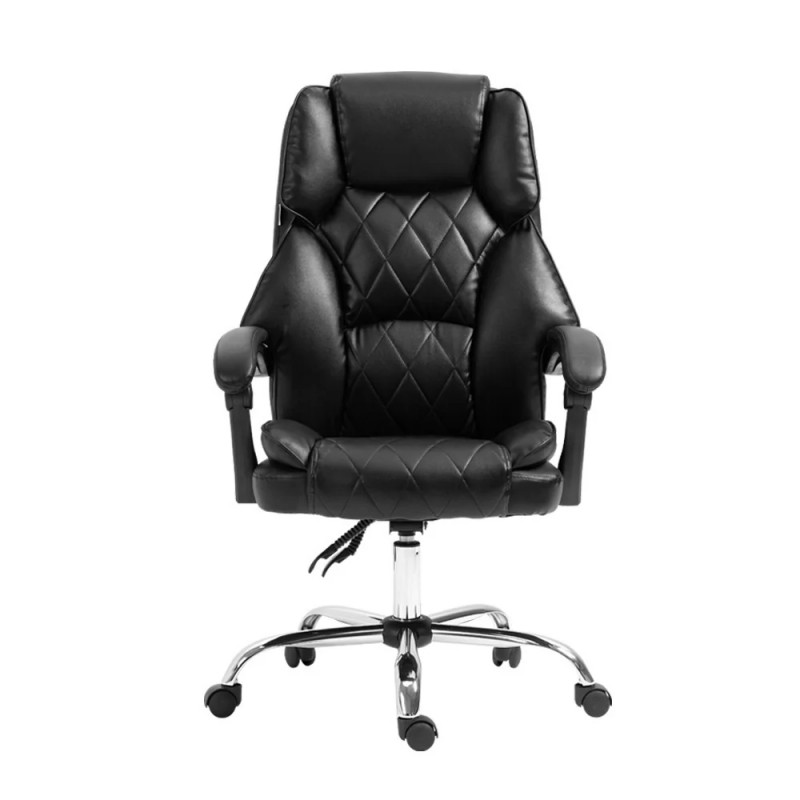 Artiss Executive Office Chair Leather Recliner Black Artiss Executive Office Chair Leather Recliner Black
