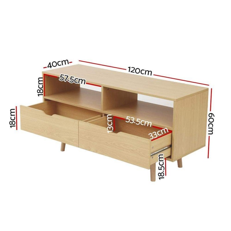 Artiss TV Cabinet Entertainment Unit 120cm Pine Ford Artiss TV Cabinet Entertainment Unit 120cm Pine Ford