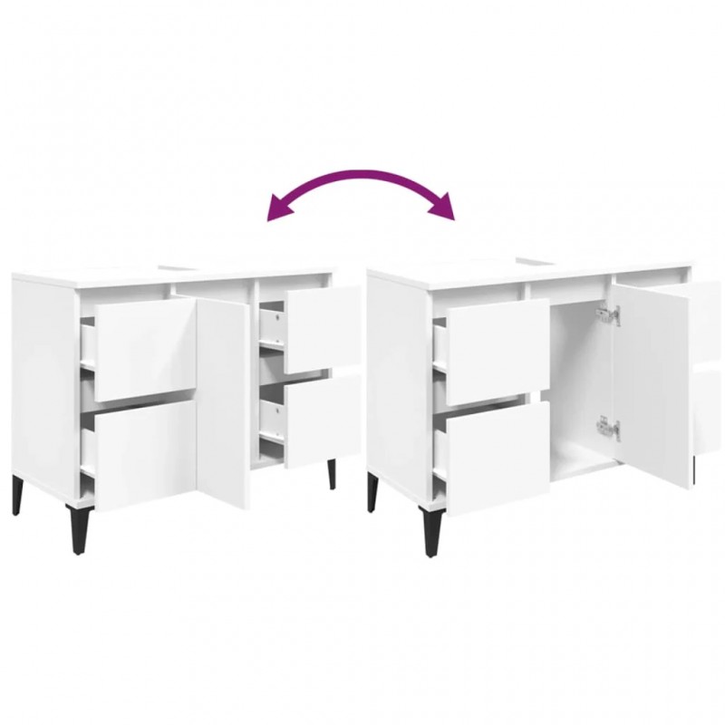 Sink Cabinet White 80x33x60 cm Engineered Wood Sink Cabinet White 80x33x60 cm Engineered Wood